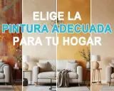 Elige la pintura al agua adecuada para tu hogar. Muestra diferentes texturas y colores de paredes en salas de estar.