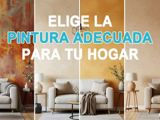 Elige la pintura al agua adecuada para tu hogar. Muestra diferentes texturas y colores de paredes en salas de estar.