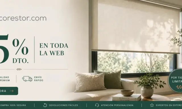 ¡Gran liquidación de estores! 45% de descuento en toda la web. ¡Compra ahora y renueva tu hogar!